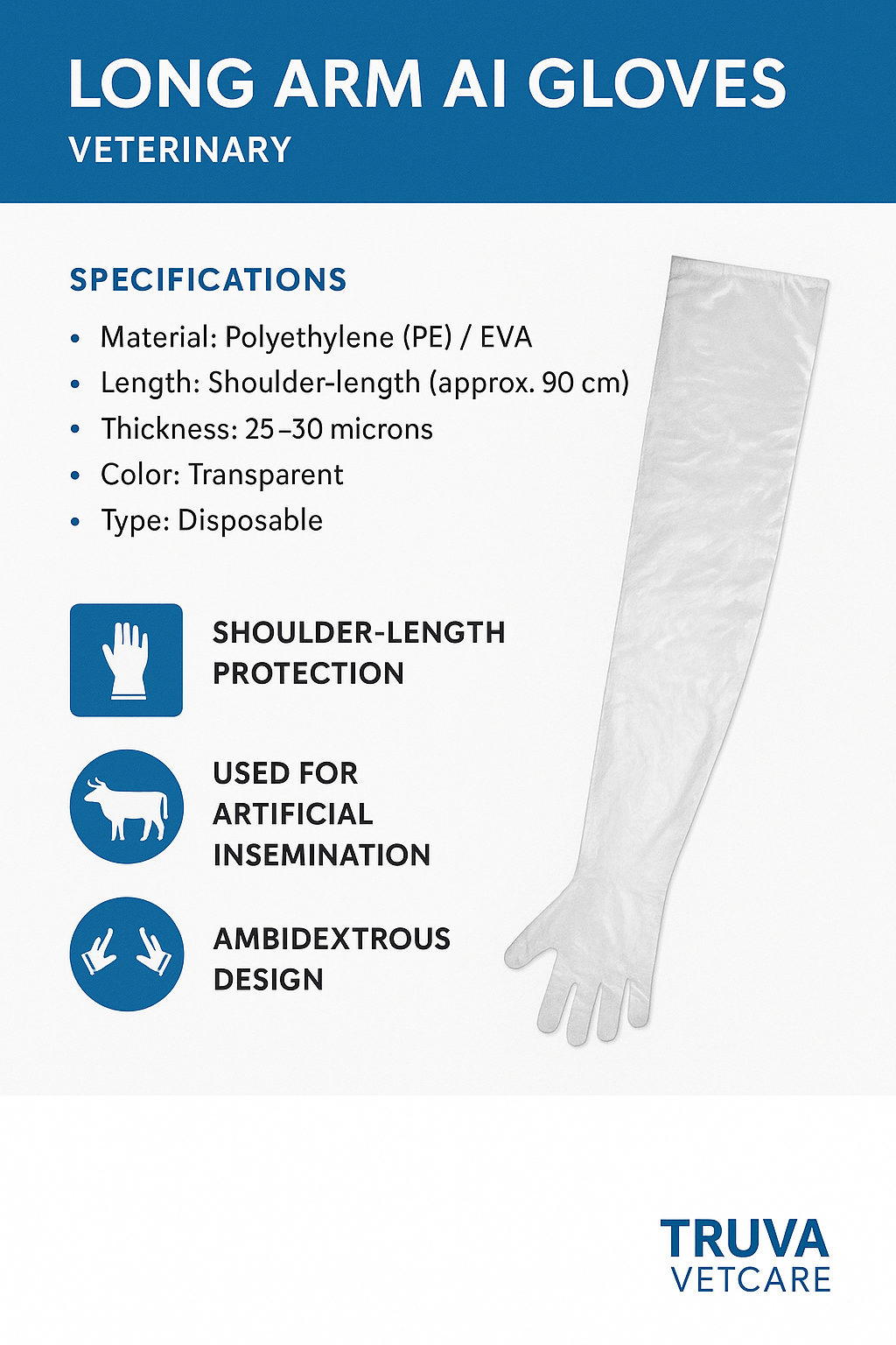Veterinary AI Gloves (Long-Arm Gloves)