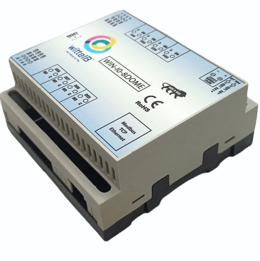 8 Port Digital Output Relay with Modbus TCP Ethernet WIN-IO-8DOME