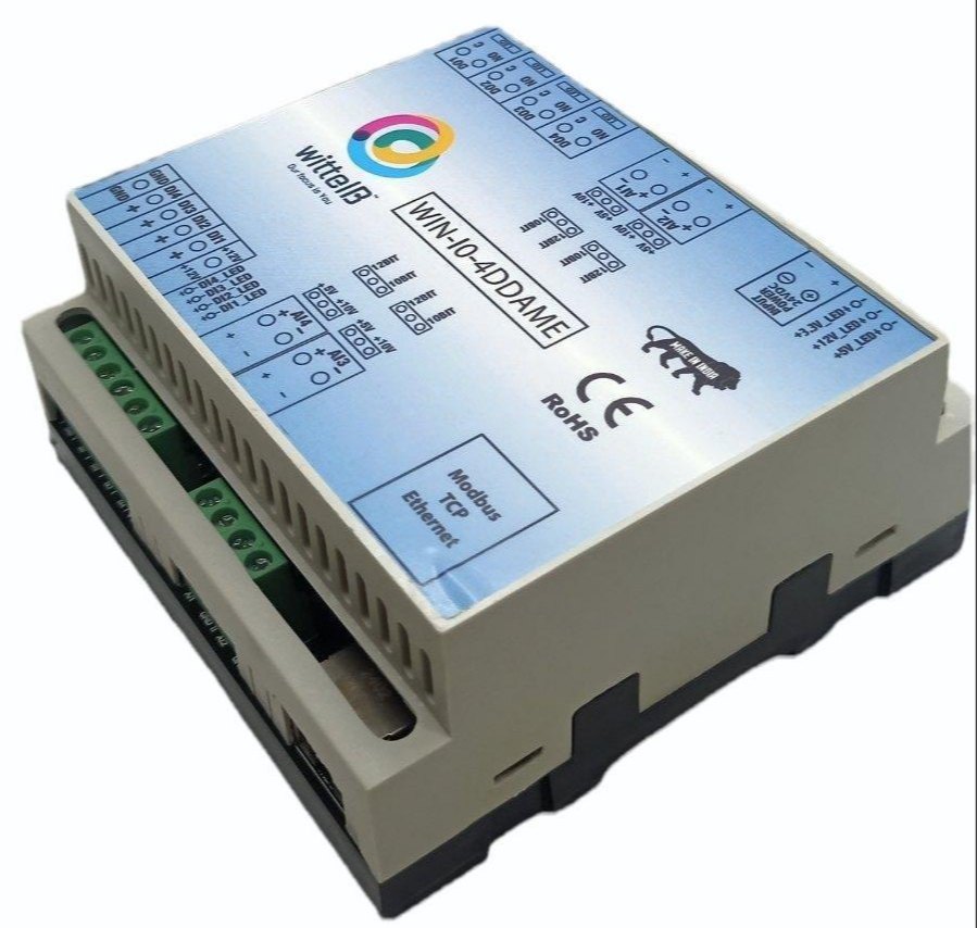 4 Digital Input, Digital Output n Analog input w Modbus TCP Ethernet|WIN-IO-4DDAME