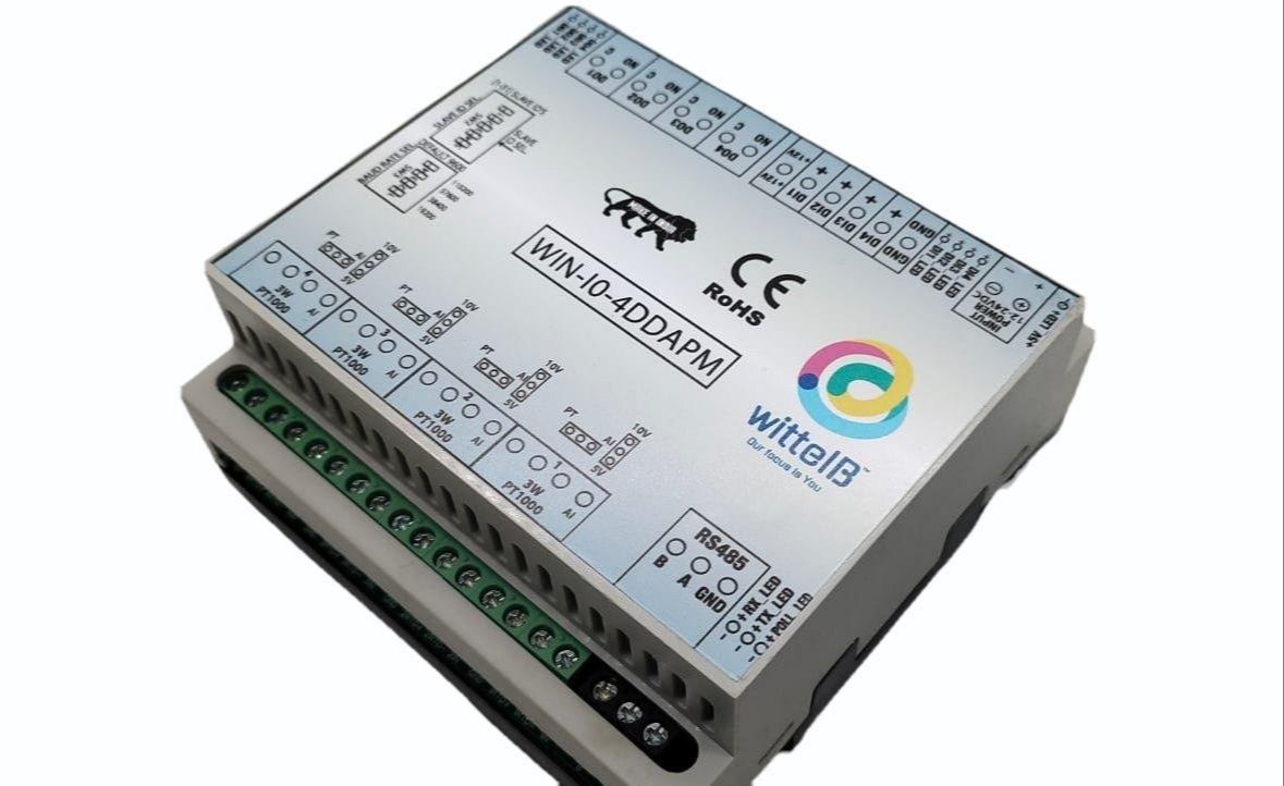 4 Digital Input, Digital Output, 4 Analog Input or PT100 w Modbus RTU RS485|WIN-IO-4DDAPM