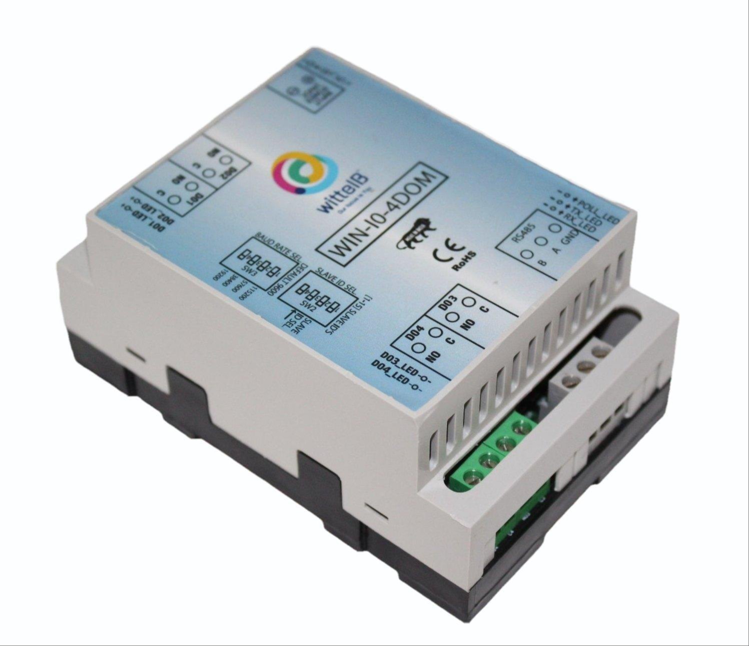 4 Port Digital Output Relay Module with Modbus RTU RS485 WIN-IO-4DOM