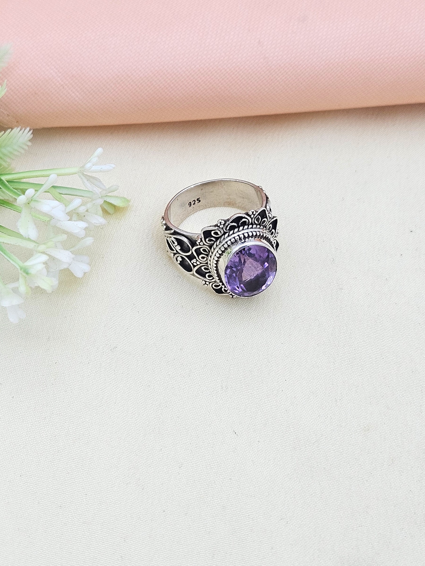 925 Silver Semi Precious Stone Ring