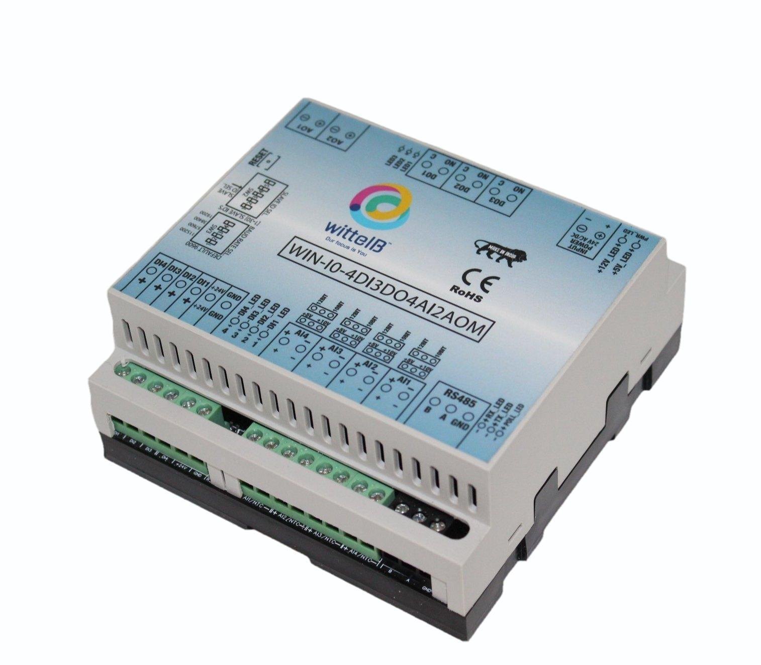 4 Digital Input 3 Digital Output 4 Analog Input 2 Analog Output w Modbus RTU RS485|WIN-IO-4DI3DO4AI2AOM