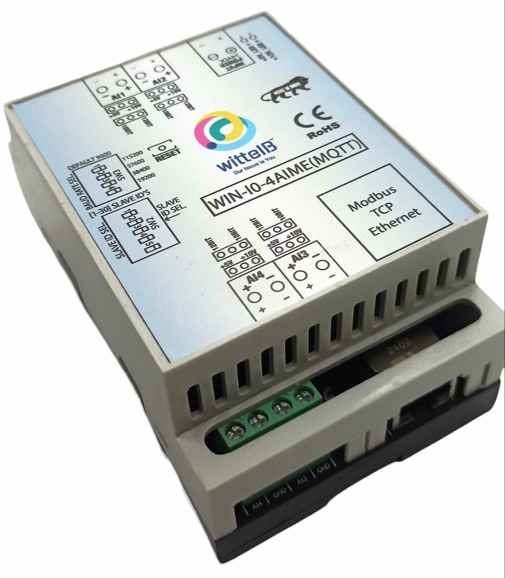 4 Port Analog Input with MQTT over TCP Ethernet|WIN-IO-4AIME-MQTT