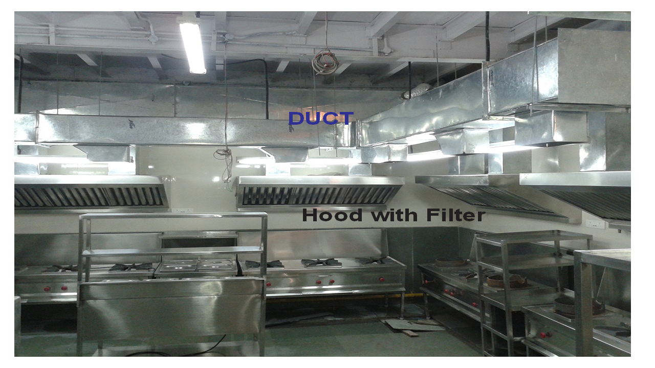 Kitchen Fume Exhaust SS-304 Grade Hoods with LED Light 