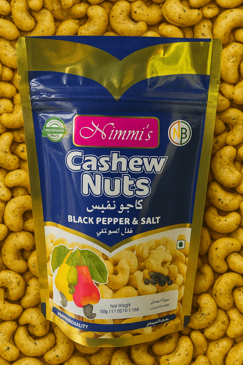 W320 Indian Cashew kernal Black Pepper & Salt