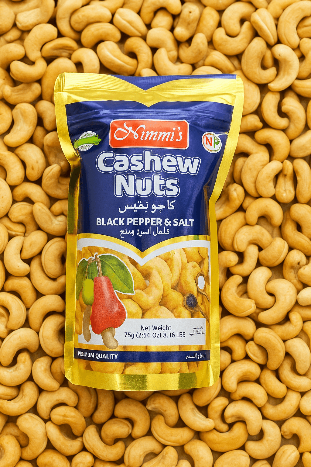 W320 Indian Cashew kernal Black Pepper & Salt