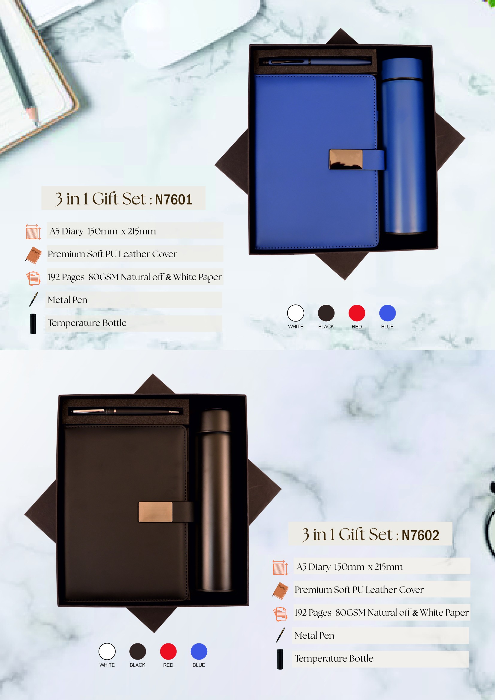 Combo-Diary, Pen, Bottle