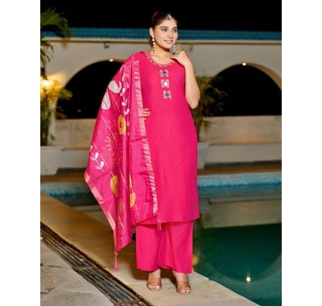 Vetican palazzo Suite with Digital Dupatta  For Festive Office & Daily Wear Outfit