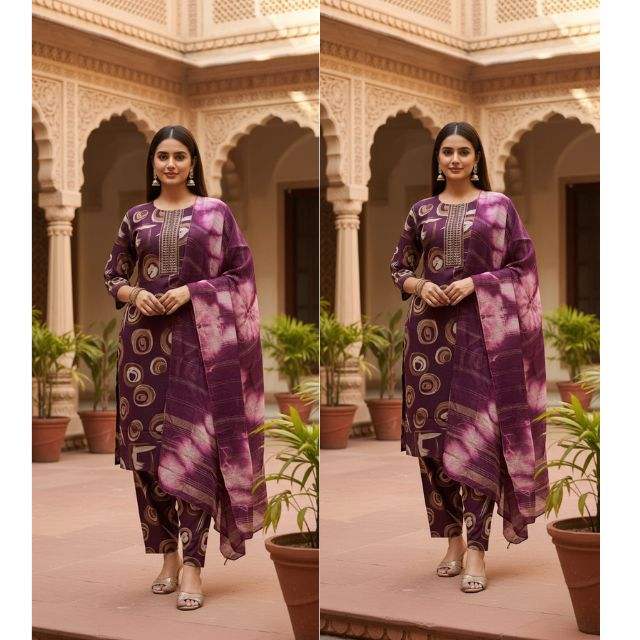 Vetican Discharge Print Suit For Women’s Ethnic Apparel for Daily Wear Festive & Party Occasions