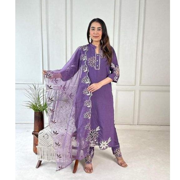 High-Grade Silk Palazzo Suit for Women Ethnic Fashion Outfit with Uses in Wedding Party Festive & Office Wear