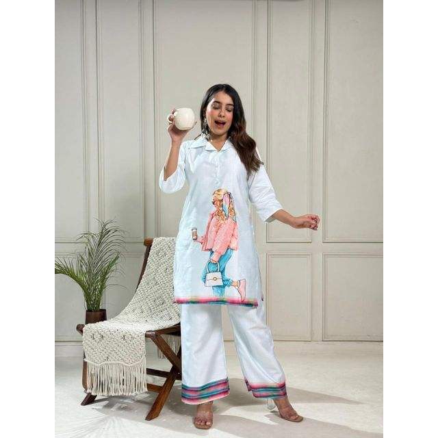 Best Vetican figure print kurti with palazzo for Women Ethnic Fashion Outfit with Uses in Wedding Party Festive & Office Wear