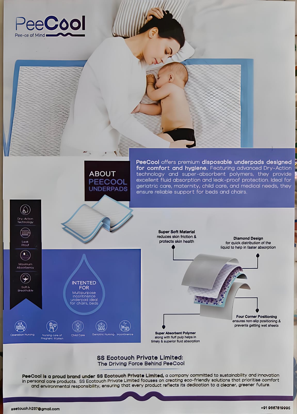 Super Absorbent Premium Disposable Underpads