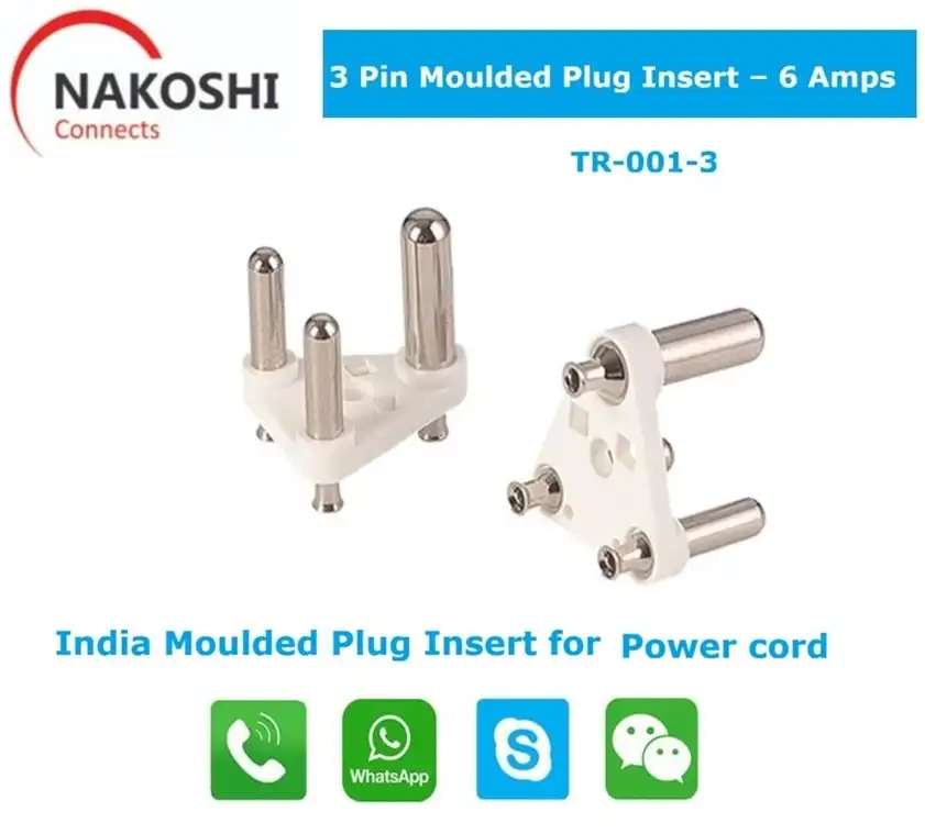 Moulded Plug Insert for India Power Cord