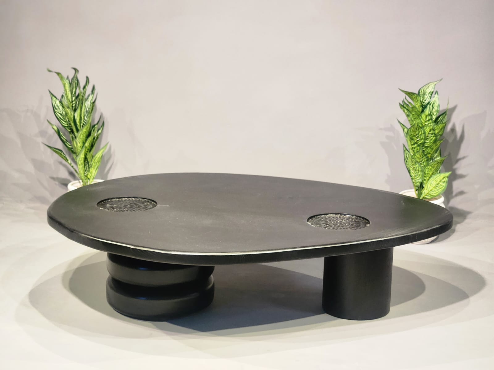 Oval Top Mango Wood Coffee Table