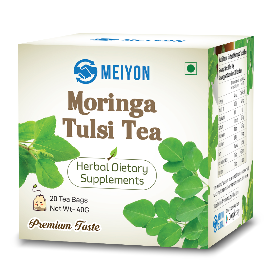 Moringa Tulsi Herbal Infusion – Boost Immunity, Increase energy, Mental Clarity, Muscle Relaxation and Overall Wellbeing