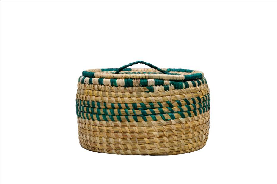 Chapati Box/ Storage box (Natural and green colour)
