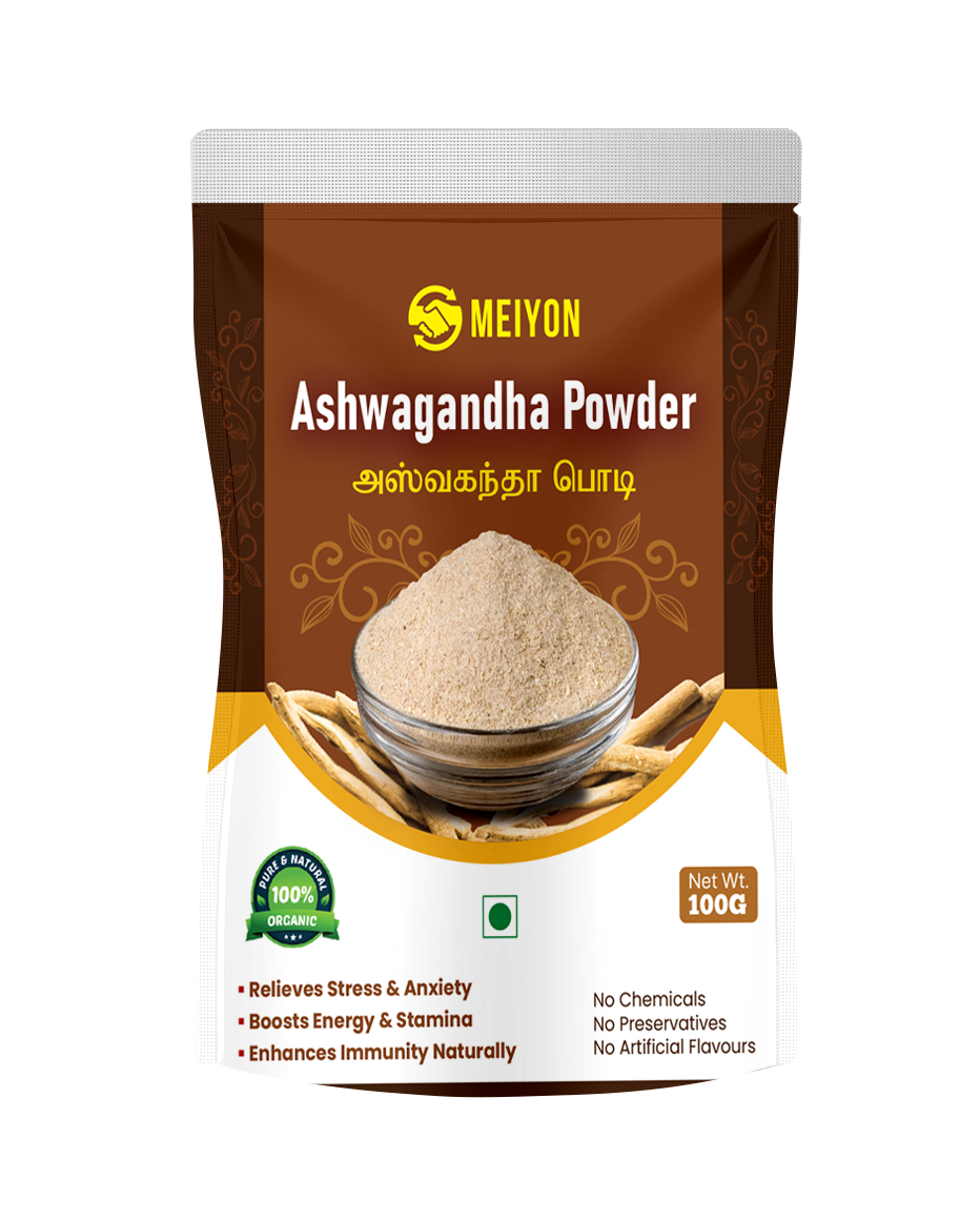Ashwagandha Powder (100g) Nature Ashwagandha Root Powder, Helps to Fight Anxiety and Stress, Ashwagandha Podi/Amukkara Kizhangu/Asvagandha Churna , No