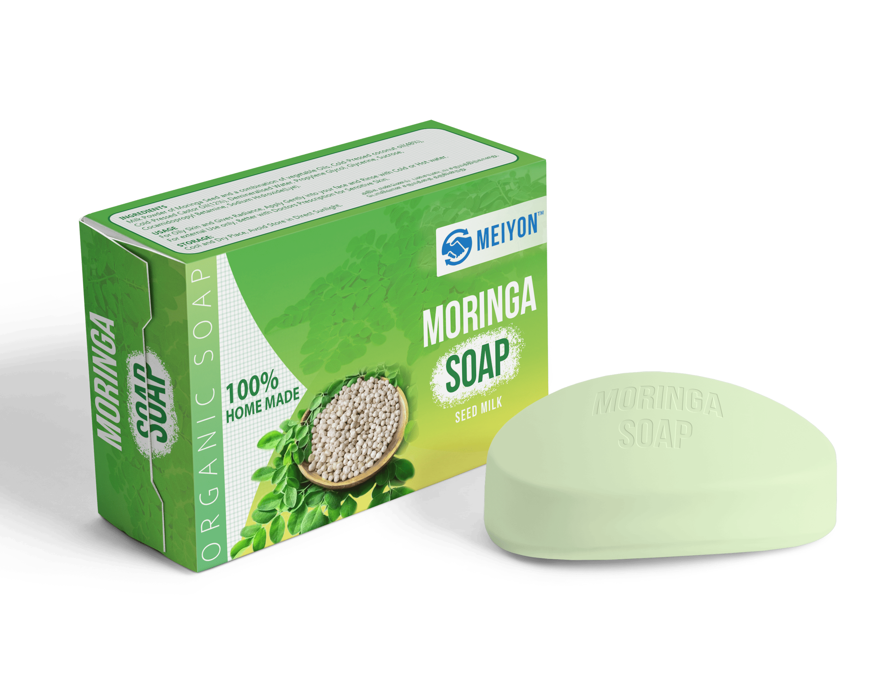 Moringa Soap (75g) -Cold Processed Hand Made Soap| Eczema, Anti Aging, Pimple|100% Natural & Herbal