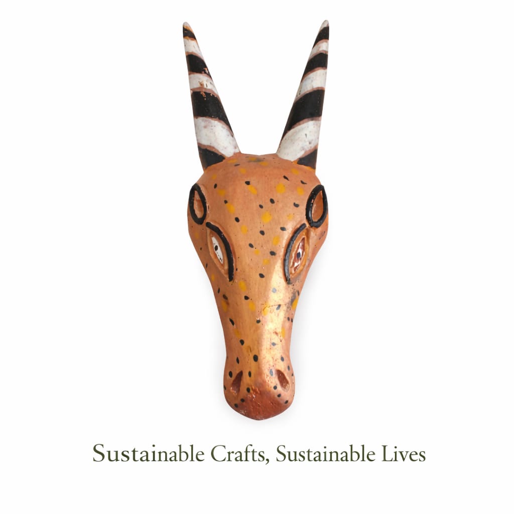 HANDMADE WOODEN MASK (ETHICAL WALL DECOR)