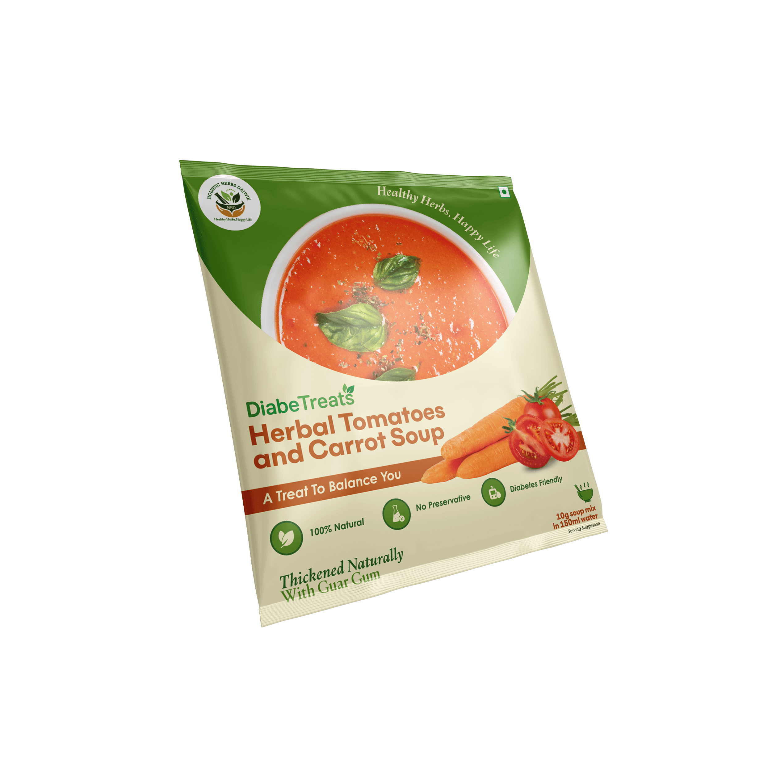 Herbal tomato carrot soup
