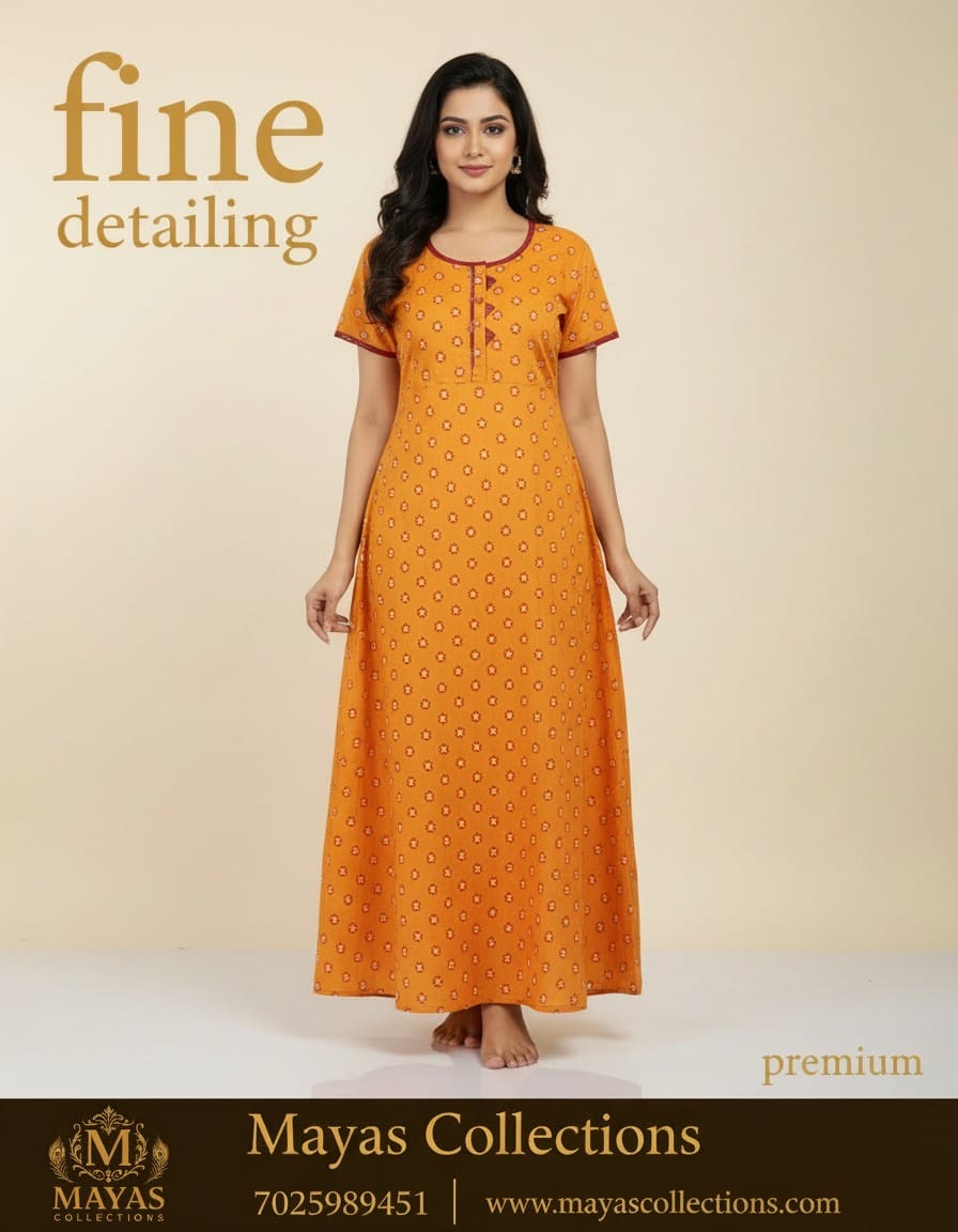 Mayas Cotton Designer Nighty