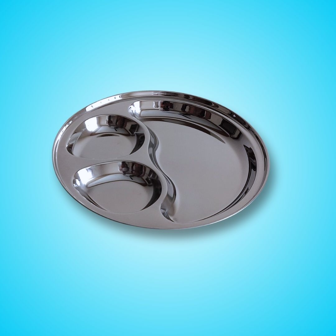 SAIL SALEM Steel Compartment Round Plate 3 in 