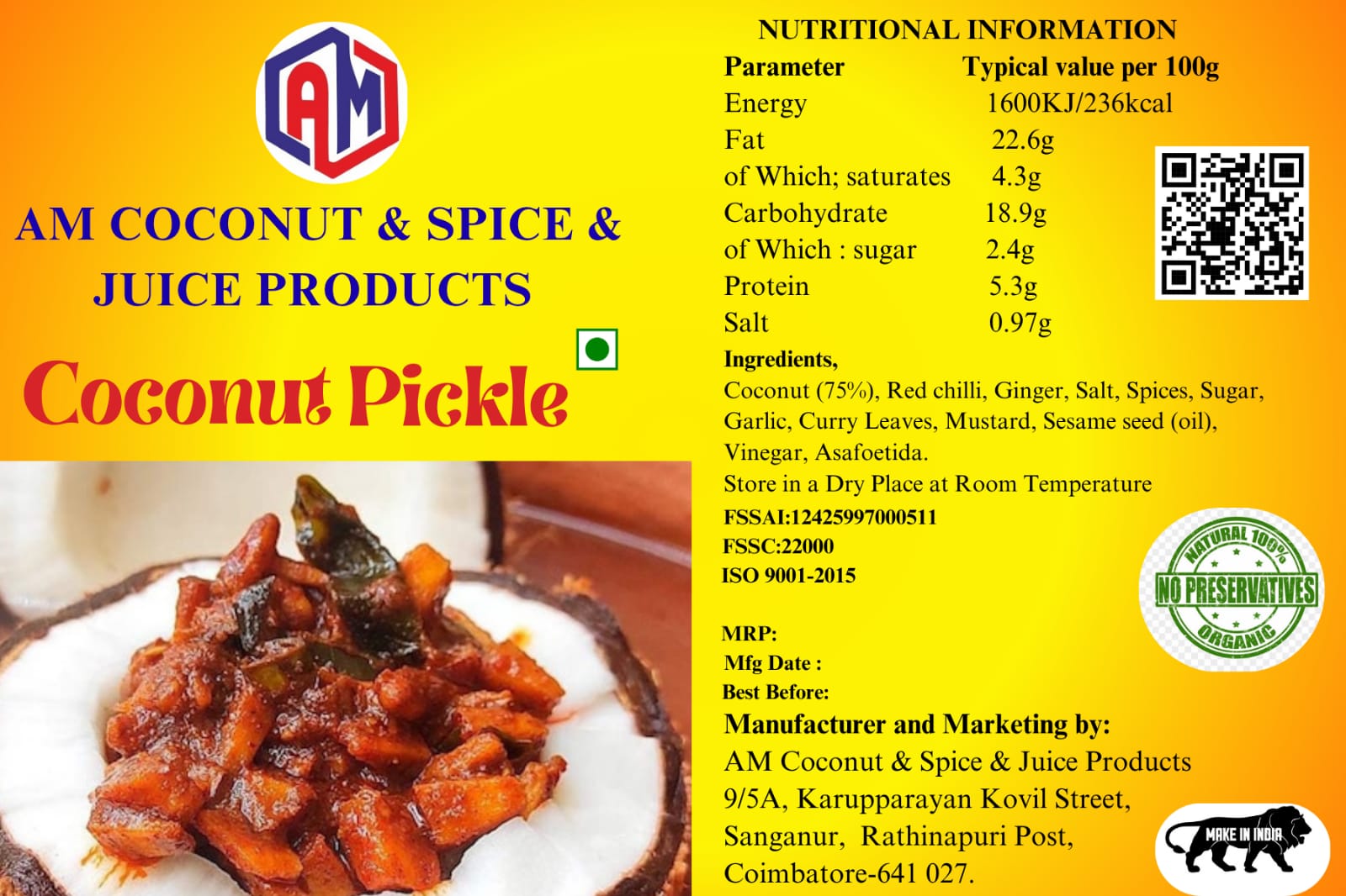 AM Coconut Pickle 
