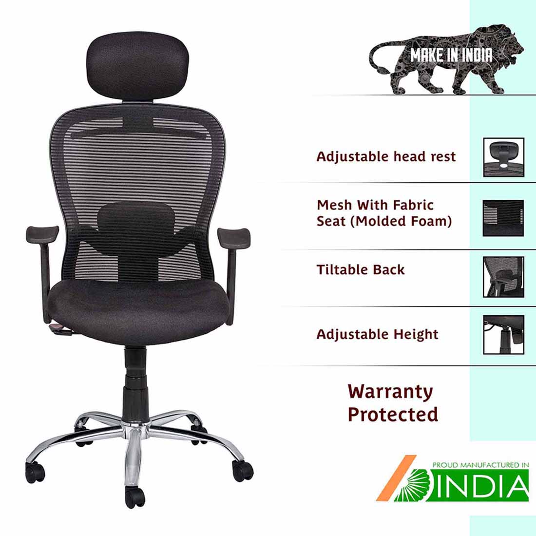 Mango Blossom Southampton High Back ergonomic office executive chair black