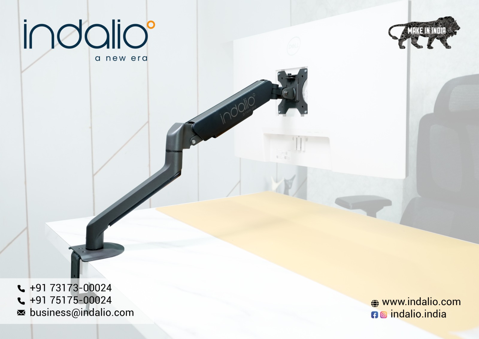 SINGLE MONITOR GAS SPRING DESK MOUNT
