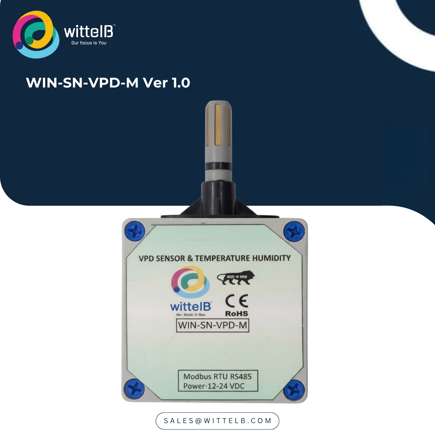 VPD n Temperature, Humidity Sensor w MODBUS RTU WIN-SN-VPD-M Ver 1.0