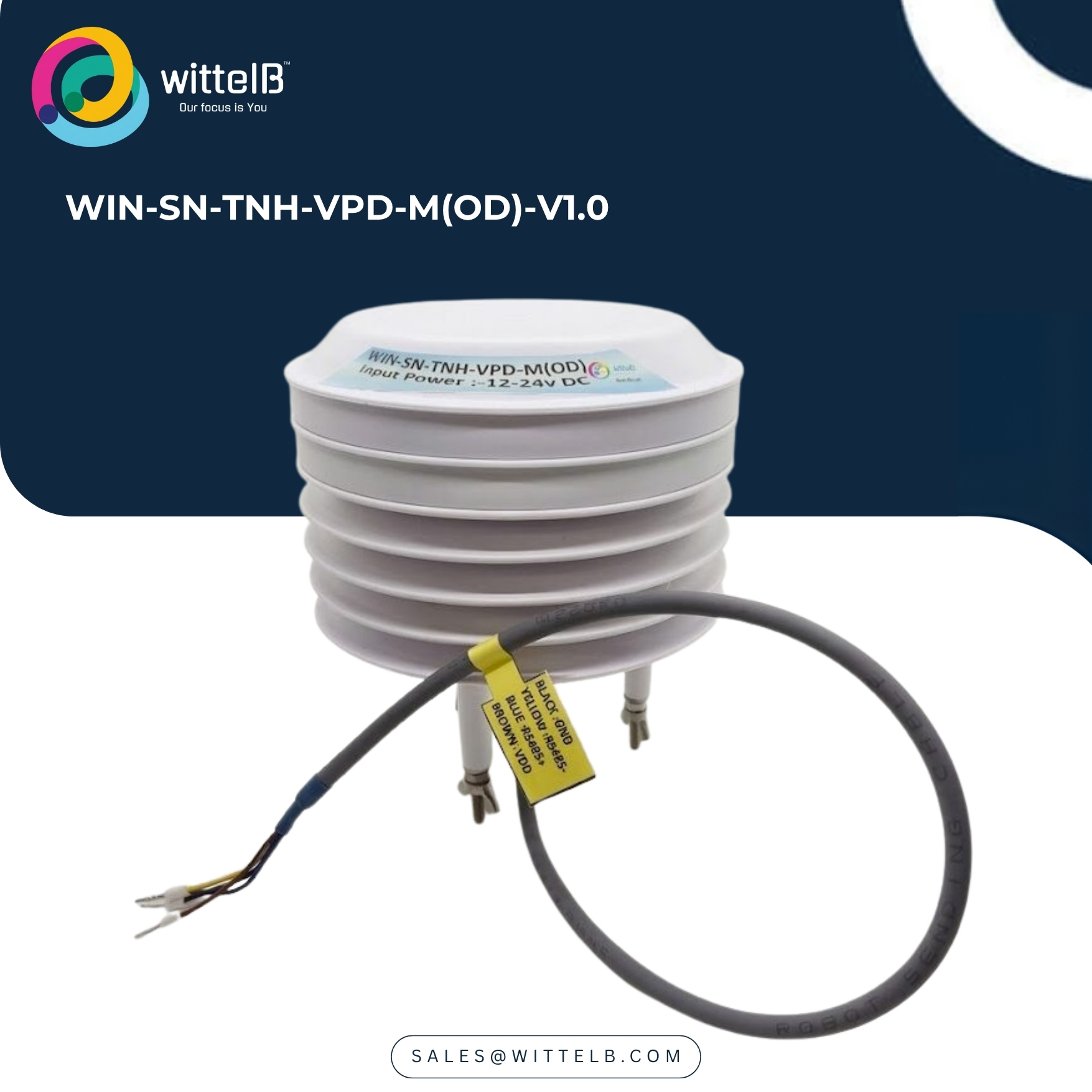 VPD n Temperature, Humidity Sensor w Modbus RTU WIN-SN-TNH-VPD-M(OD)-V2.0