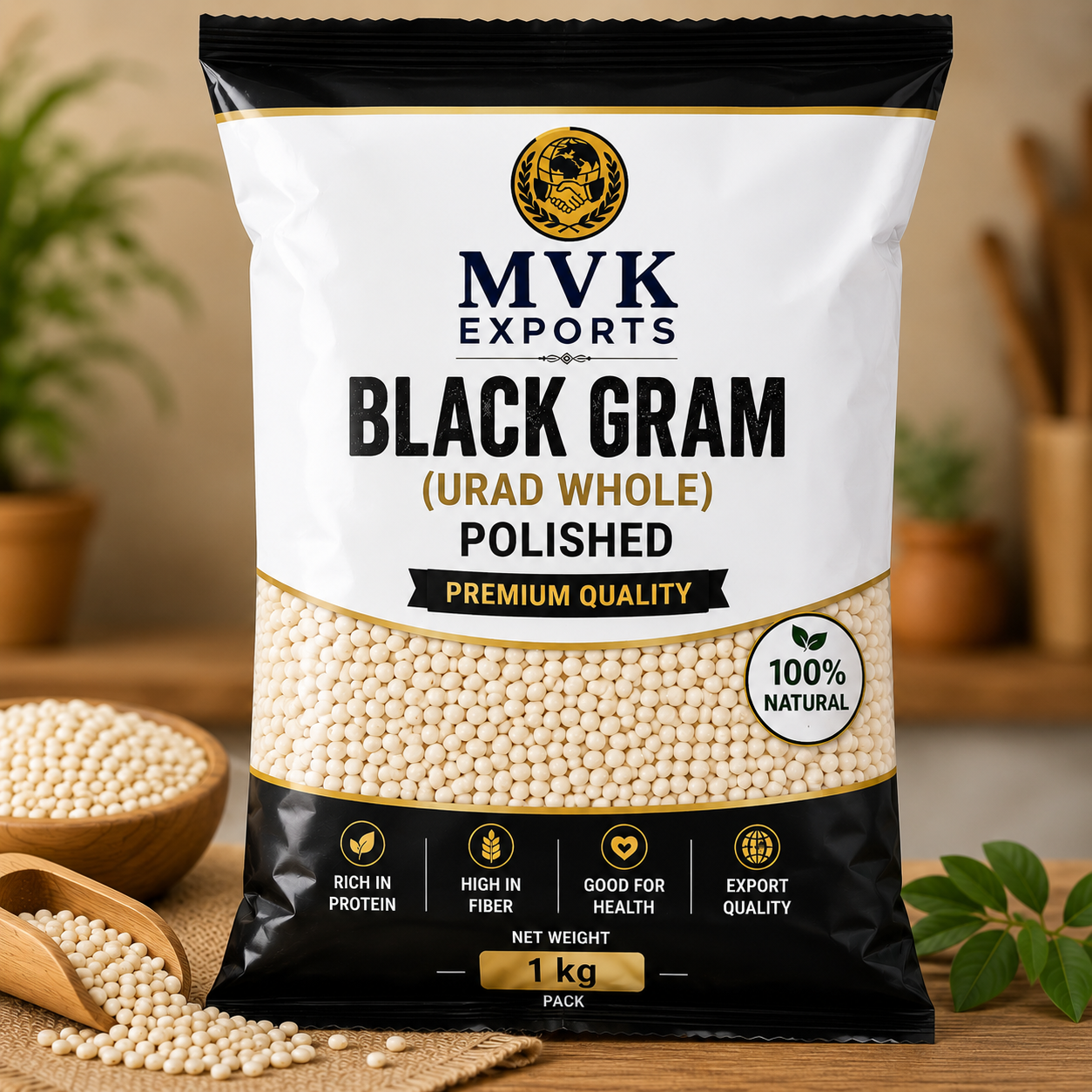 Black Gram Polished – 1 kg Pack