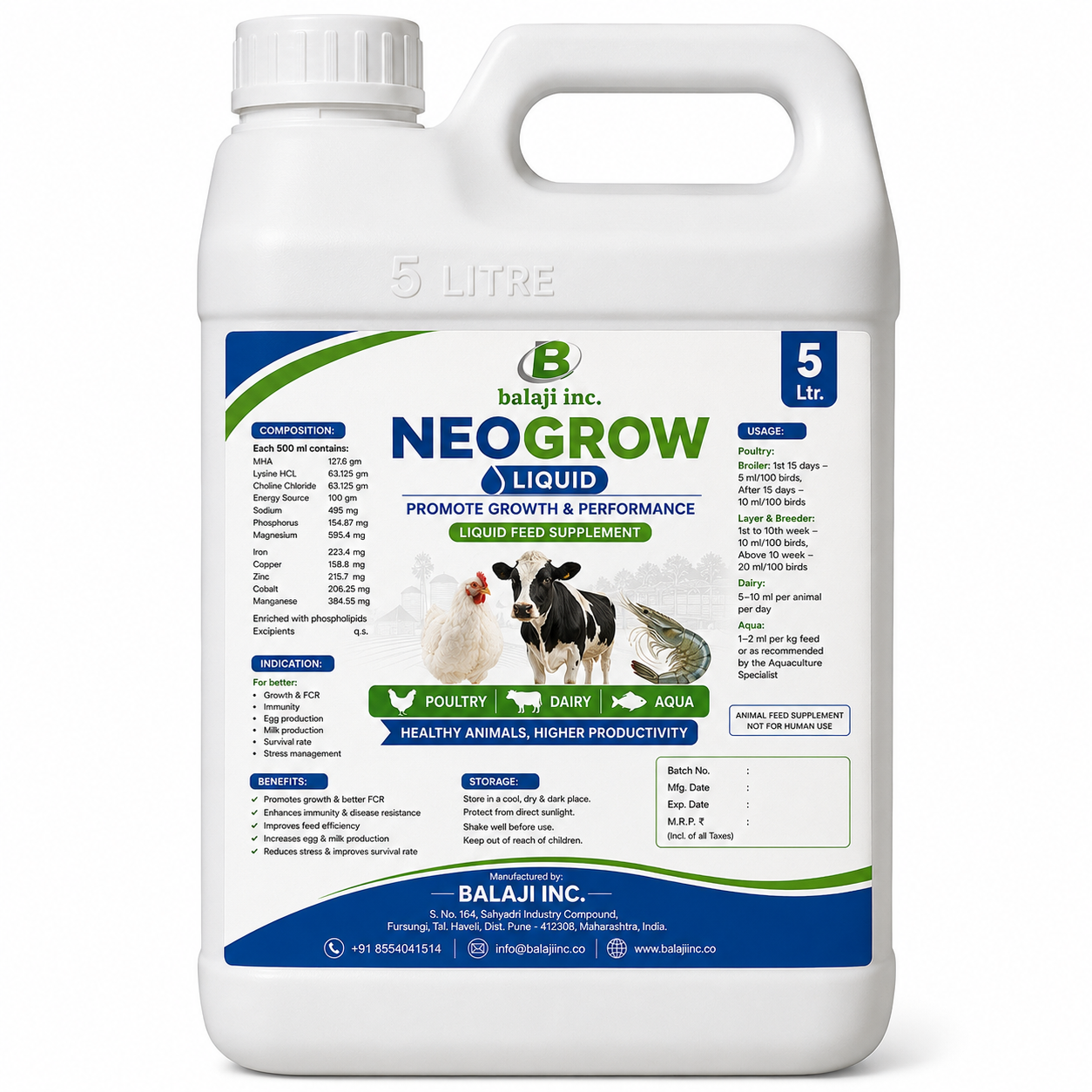 Neocid Liquid 5 Ltr x 2 - Water Acidifier for Poultry Gut Health & Pathogen Control