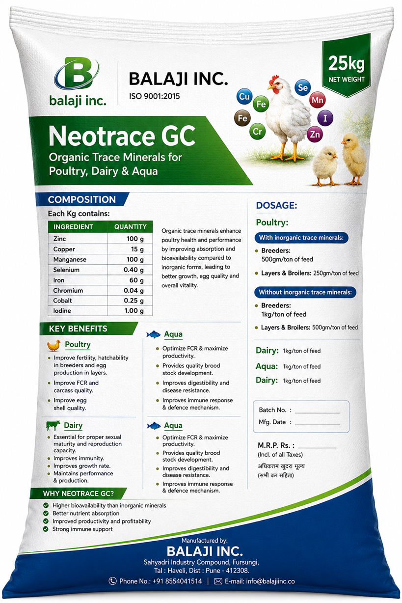 Neotrace GC - Organic Trace Minerals 25kg Chelated Supplement for Poultry Health