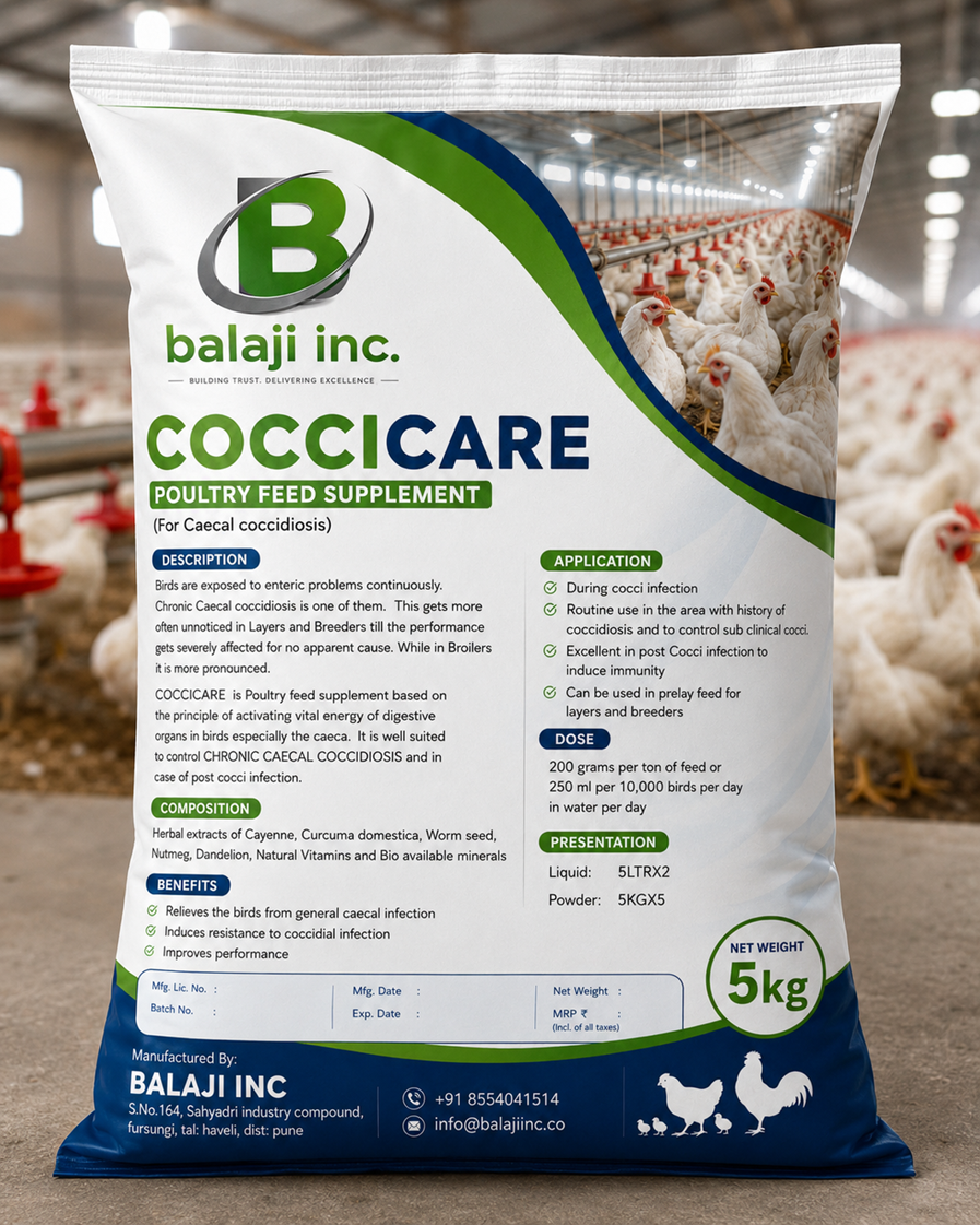Coccicare Herbal Coccidiosis Prevention - 5kg x 5 Pack Natural Anticoccidial for Poultry