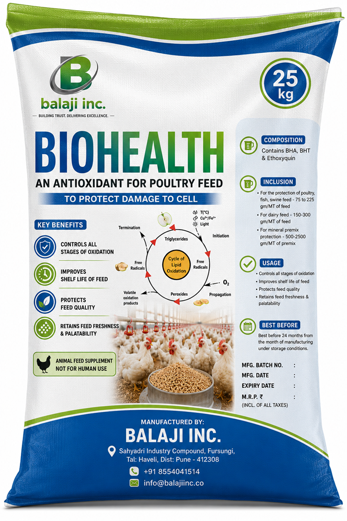 Biohealth Feed Antioxidant 25kg - Preserves Feed Quality & Boosts Poultry Immunity