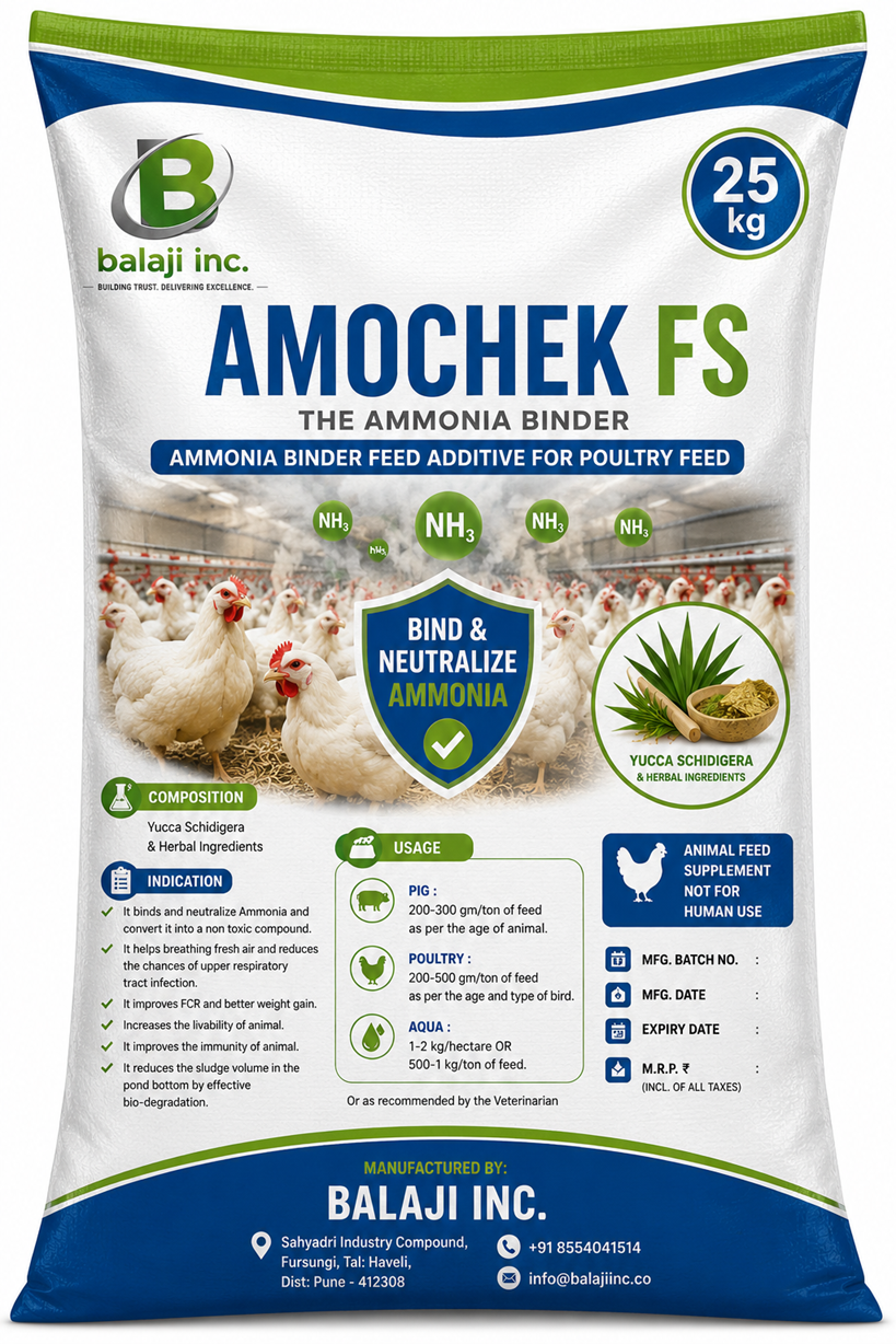 Amochek FS 25kg - Yucca Schidigera Extract Ammonia Binder for Poultry Health