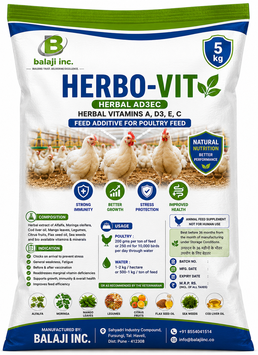 Herbovit Herbal Vitamin AD3EC Supplement - 5kg x 5 Pack