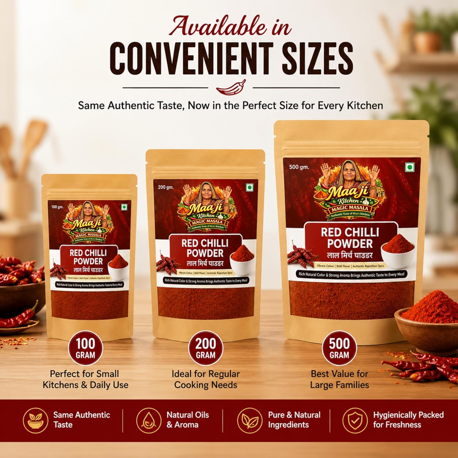 Maa Ji Kitchen Premium Red Chilli Powder 100g