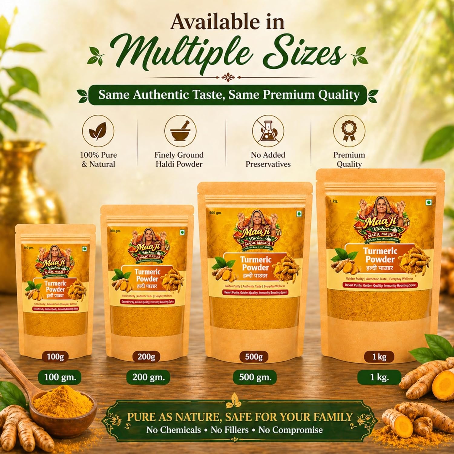 Maa Ji Kitchen Premium Turmeric Powder 200g