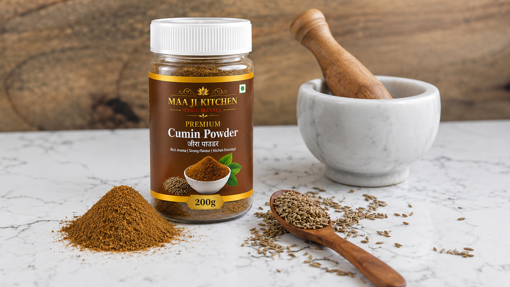 Maa Ji Kitchen Premium Cumin (Jeera) Powder 200g Jar