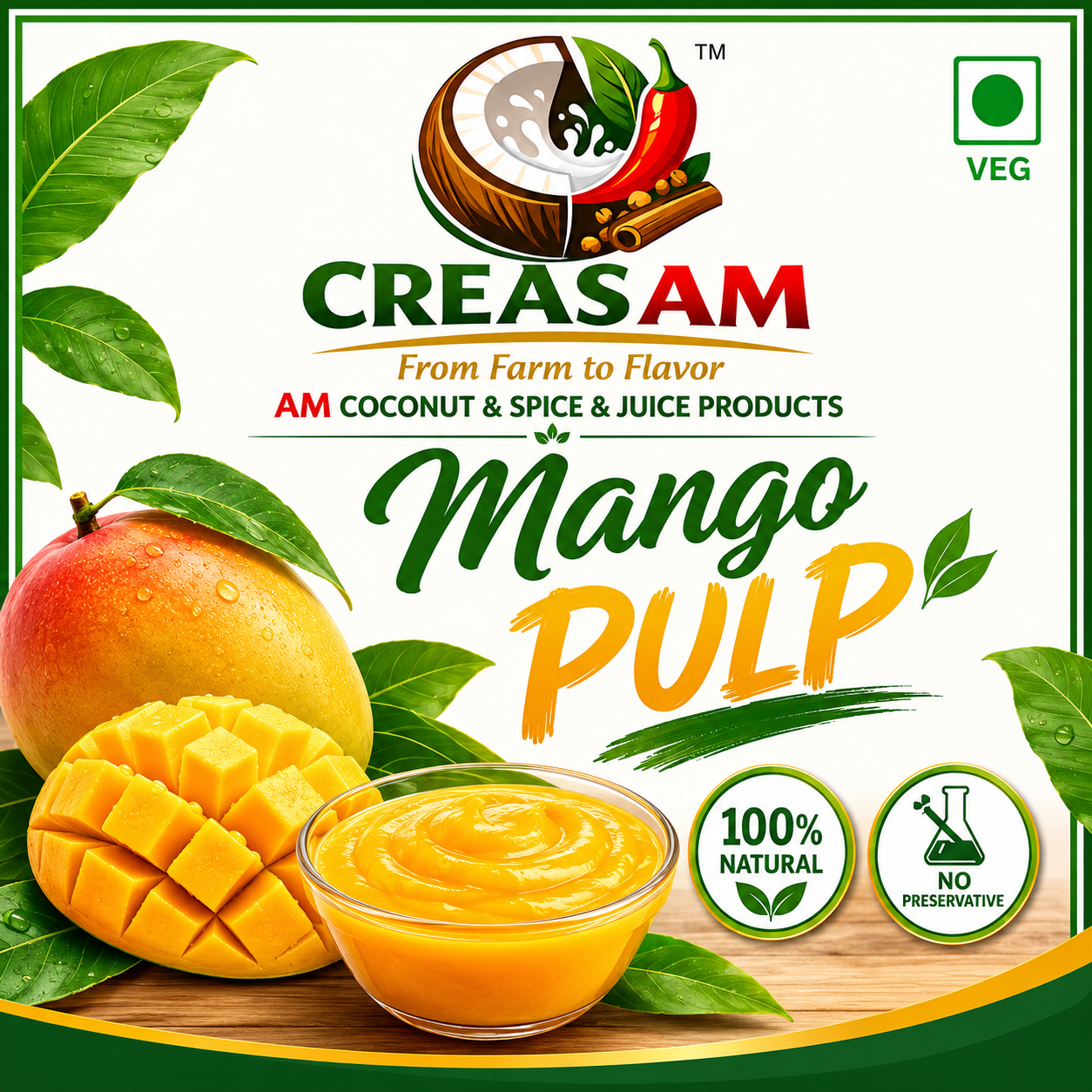 Creasam Frozen Mango Pulp 