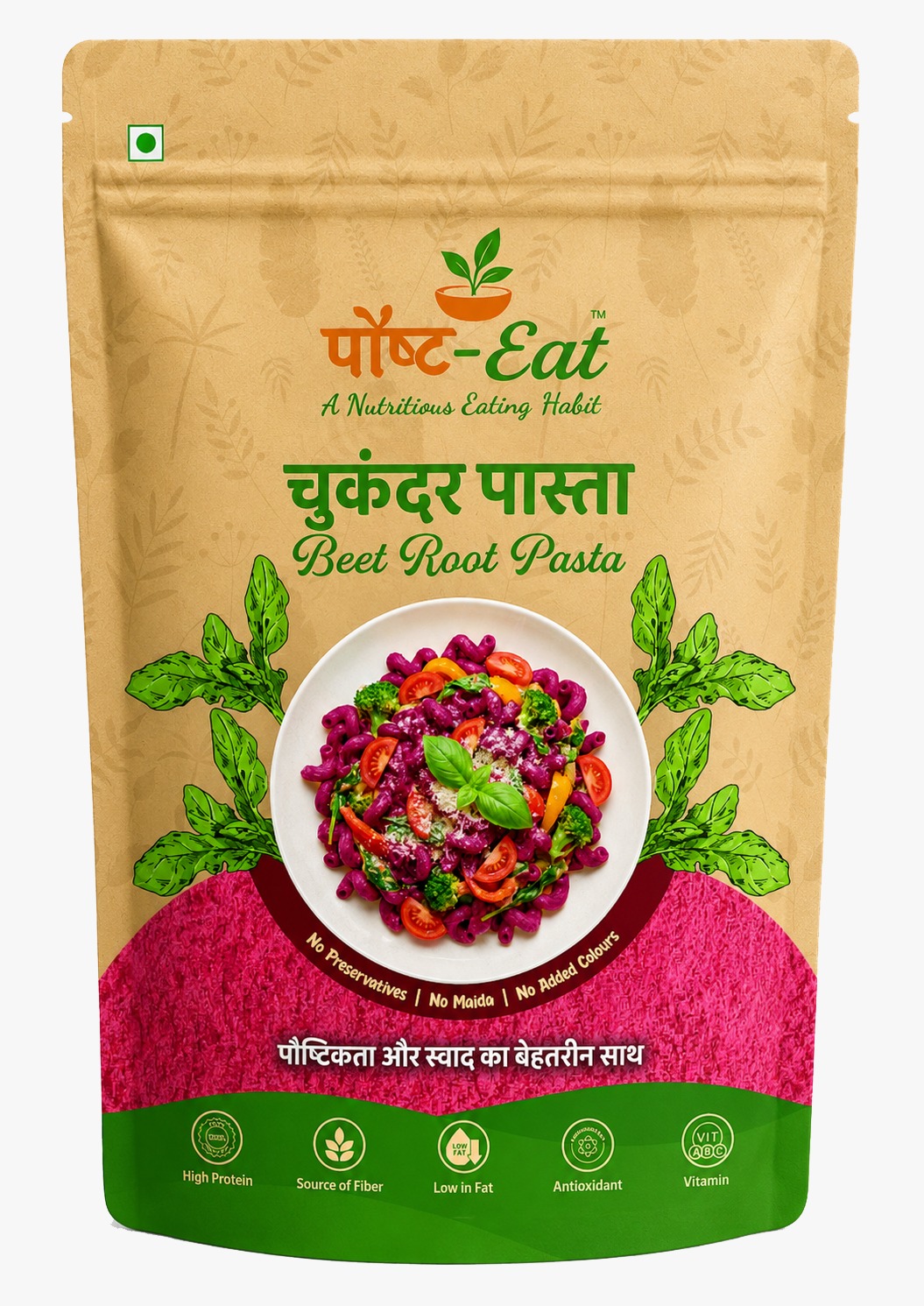 Beetroot Pasta Penne Shape | Healthy Millet-Based Pasta by PaushtEat