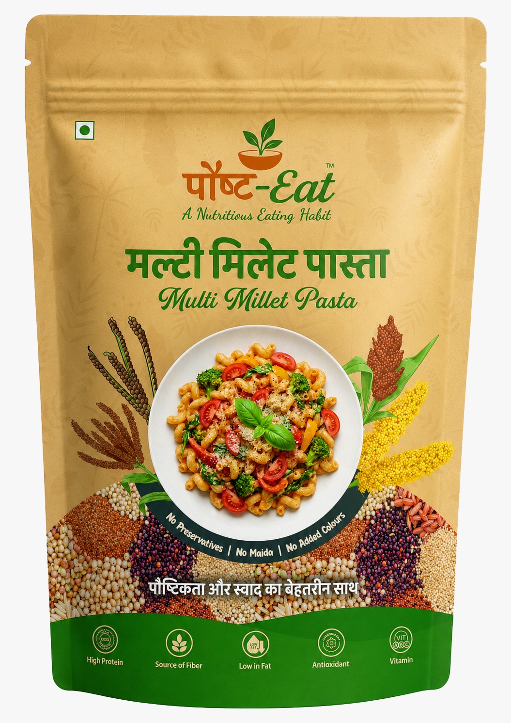 PaushtEat Multi Millet Pasta Penne Shape – Nutritious Multi-Millet Pasta