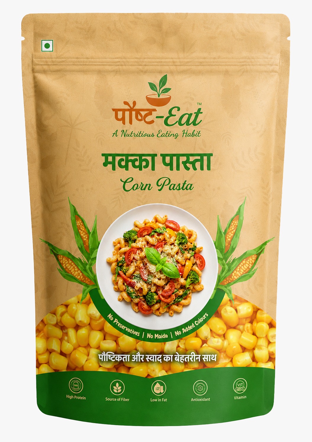 PaushtEat Corn Pasta Penne Shape – Delicious Corn-Based Pasta