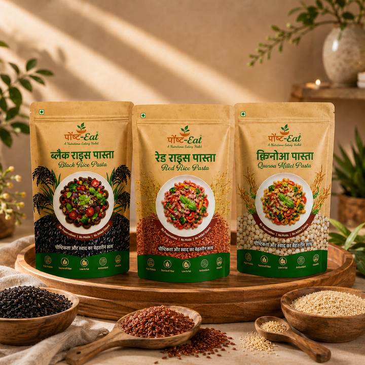 PaushtEat Royal Trio Combo – Premium Supergrain Selection | Speciality Grain-Based Pasta Pack