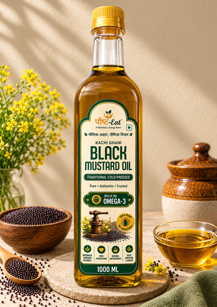 AAMRANG Mustard Oil – Pure Kachi Ghani Cold-Pressed Mustard Oil | Ready to Cook by PaushtEat