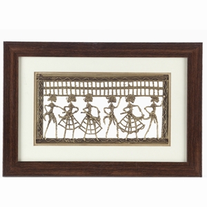 Brass metal handicraft wooden frame